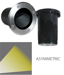 Asymmetric Inground LED Uplight for Pedestrian Areas - IP67 180 Lumens