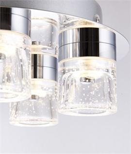 Flush Mounted Glass Ceiling Light with Bubble Effect