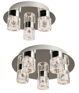 Flush Mounted Glass Ceiling Light with Bubble Effect