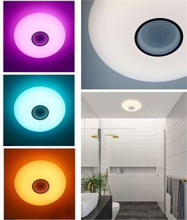 IP54 Smart LED Ceiling Light with Speaker for Wet Areas - Bluetooth Mesh Connected