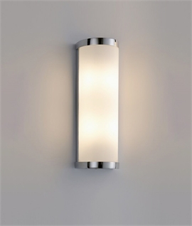 Opal Glass Half Cylinder Bathroom Wall Light - IP44