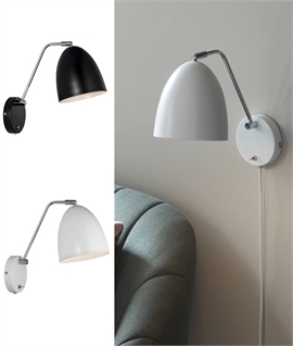 Adjustable Shaded Metal and Chrome Wall Light