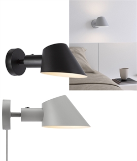 Modern Cone Wall Light with Plug-In Lead for Flexible Mounting - switched Modern Cone Wall Light with Plug-In Lead for Flexible Mounting - switched