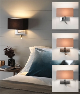 Bedside Wall Light - Independently Switched Shade and LED Reading Light