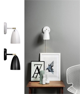 Bullet Shade Wall Mounted Bedside Reading Light - Fully Adjustable and switched