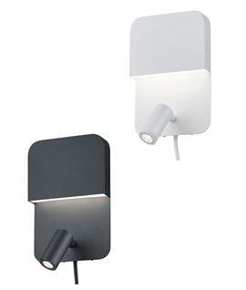 Bedside LED Wall Light with Separate Switched Reading Light