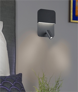 Bedside LED Wall Light with Separate Switched Reading Light
