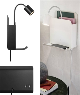 Adjustable Spot Light Wall Light - Shelf and USB