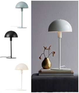Scandinavian Table Lamp with Metal Dome Shade