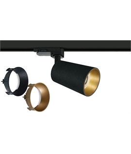 Enclosed Conical GU10 Spot for 3- Circuit Track - Metal Finishes