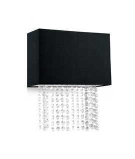 Black Shade Wall Light Featuring Crystal Drops 
