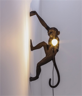 Monkey Wall Light - Left or Right Hanging & White or Black 