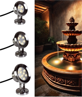 Underwater LED spotlight for ponds and fountains - 316 Stainless Steel - IP68 Rated