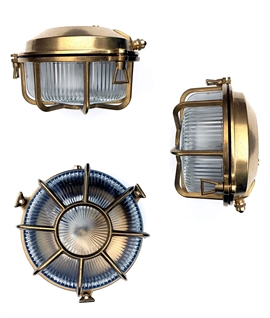 Solid Brass Porthole Bulkhead Light 