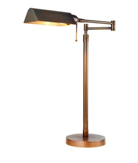 Brass Swing-Arm Adjustable Table Lamp
