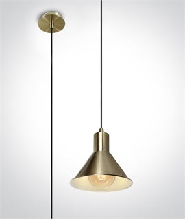 Sleek Lighting Solution: Compact 17cm Pendant in Stylish Brushed Brass