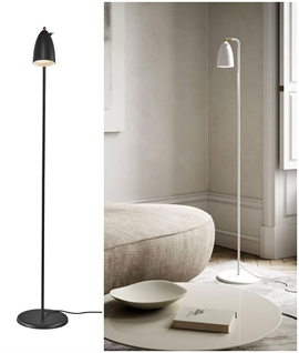 Classic Bullet Shade Floor Lamp - Adjustable Shade - Black or White