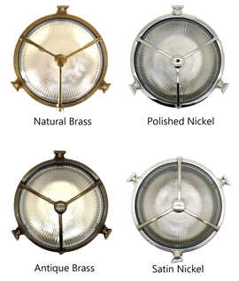 Round Bulkhead Wall Light with Three-Bar Guard - IP64 Rated