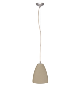 Urban Concrete Light Pendant - Cotton Rope Flex and Wire Suspension
