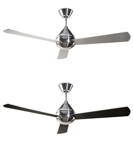 Priced to Clear - Sleek Modern Triple Blade Ceiling Fan in Satin Nickel