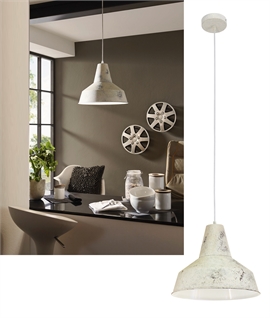 Factory Steel Light Pendant - Chalky Lime Finish