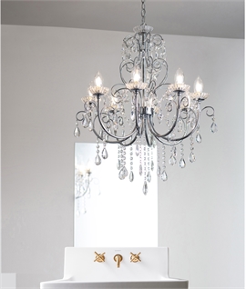 Crystal & Chrome Chandeliers for Bathrooms