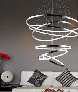 Dazzling LED Suspended Light with Concentric Circles 3.2m Drop