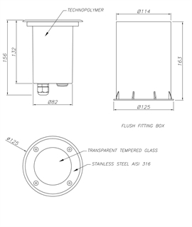 Buried Exterior Ground Uplighter GU10 Lamps - 316 Stainless Steel