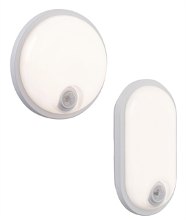 Compact LED PIR Movement Sensor Bulkhead Lights for Wall or Ceiling - Polycarbonate