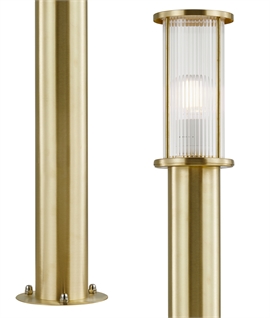 80cm Outdoor Bollard Light Brass or Galvanised with E27 Lamp Holder IP54