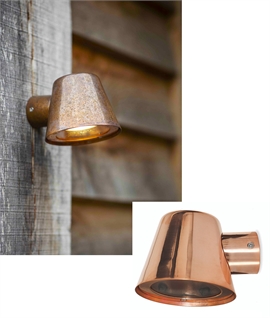 Conical Design Wall Light in Unlacquered Copper - Dark Sky Friendly Lighting