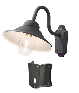 Swan Neck Exterior Wall Lantern - Corner Mount Option
