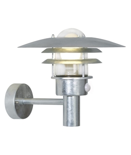 Low Glare Vaned Scandi Wall Light with PIR - Height 280mm
