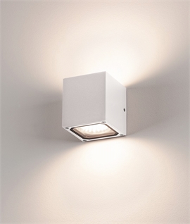 White Cube Exterior Wall Light - Up and Down Light Distribution