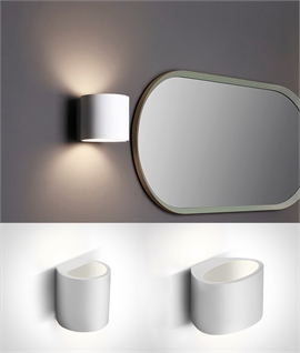 Curvy Up and Down Cylinder Wall Lights in Natural Plaster
