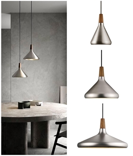 Brushed Steel and Walnut Wood Pendant