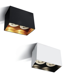 Decorative Deep Recess Twin Downlight for mains GU10 bulbs