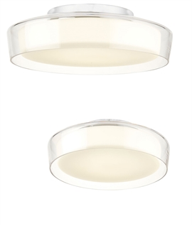 Soft Bathroom Ceiling Light - Double Glass Opaline and Clear