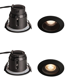Round Soffit Downlight for GU10 Mains Lamps - Adjustable Lampholder