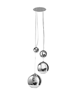 Silver Glass Ball Hanging Pendant - 4 Lights