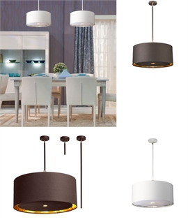 Rod Suspended Drum Pendant Lights with Acrylic Diffuser