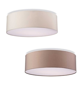 Twin Lamp - Contemporary Fabric Flush Drum Shade with Diffuser