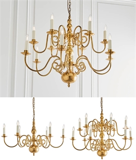Flemish Chandeliers with Dutch Ball - Classic Lighting Chandeliers in Single and Twin Tiers