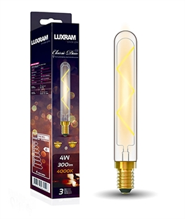 E14 4w LED 185mm Tubular Z Filament Lamp - 2 Options