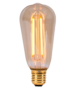 E27 6.5w ST64 Amber Lamp Dimmable Squirrel Cage LED Filament - 400 Lumens