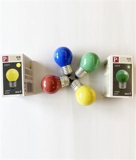 E27 25w Golf Ball Lamp - Yellow, Red, Green or Blue
