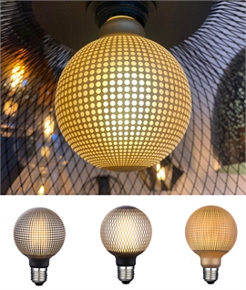 E27 95mm LED 4W Patterned Globe Lamp - Warm White