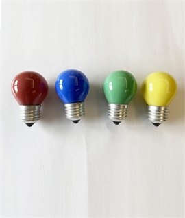 E27 25w Golf Ball Lamp - Yellow, Red, Green or Blue