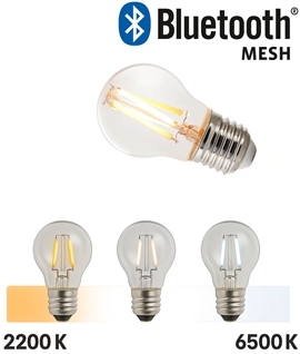 Bluetooth Mesh CCT Golf Ball Filament Lamp - E27 Clear Glass, Adjustable 2200K-6500K