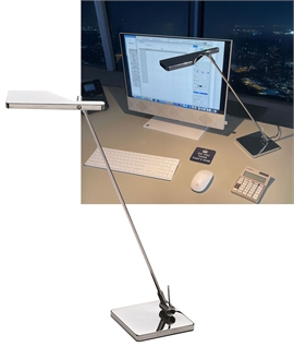 Stylish LED Desk Lamp in Chrome - Adjustable for Soft Task Lighting, Ideal for Home Office